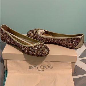 Jimmy Choo Glitter Ballet Flats